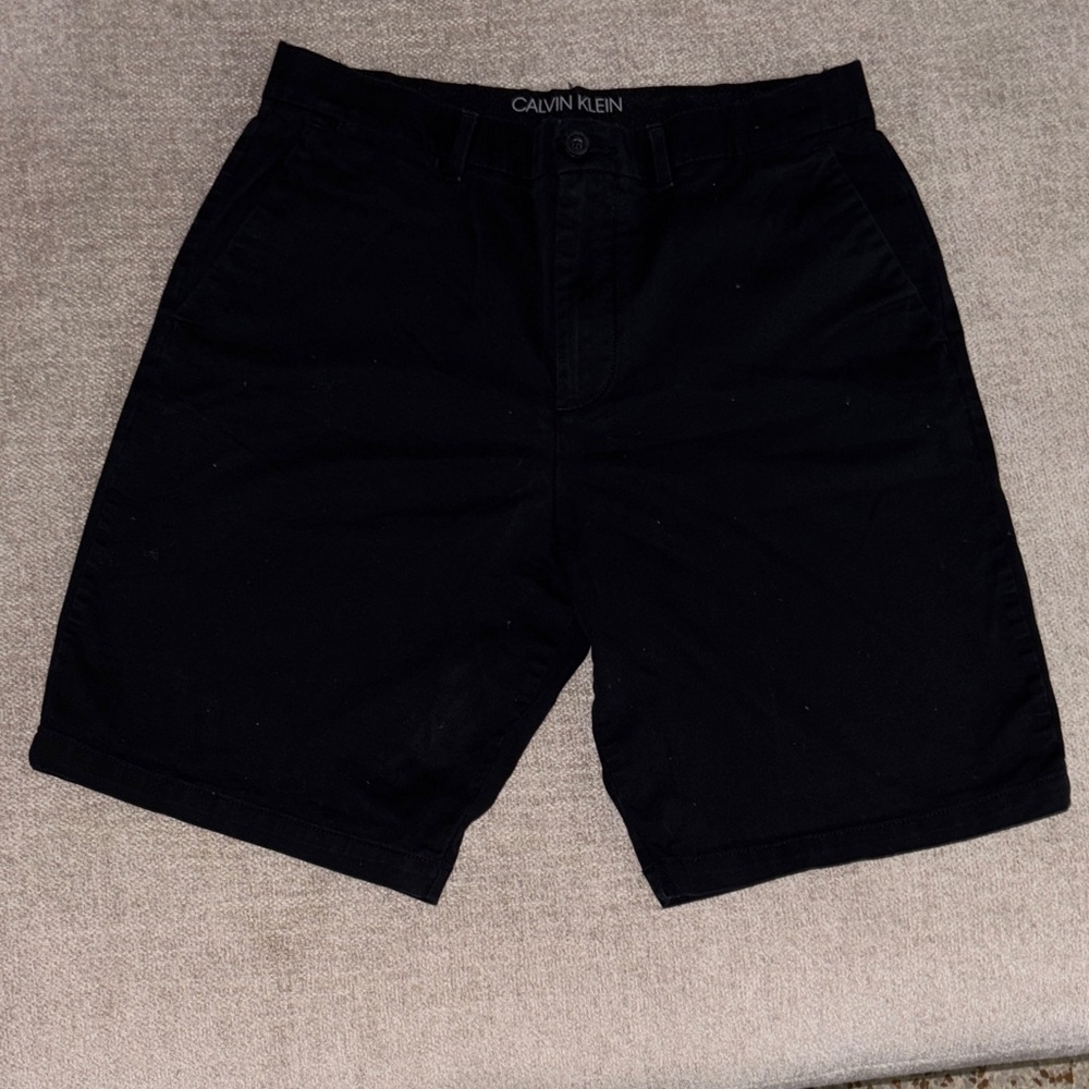 Calvin Klein Men's Black Flat Front Shorts